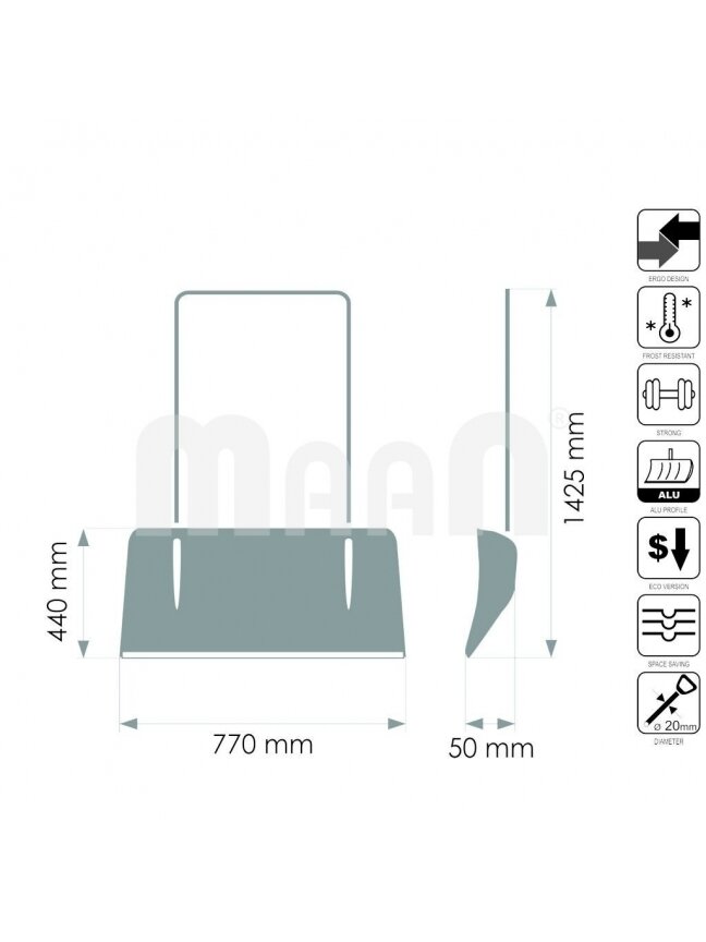 Kastuvas-stumtuvas sniegui Practical 770mm Maan | (770x440x1425mm) 4