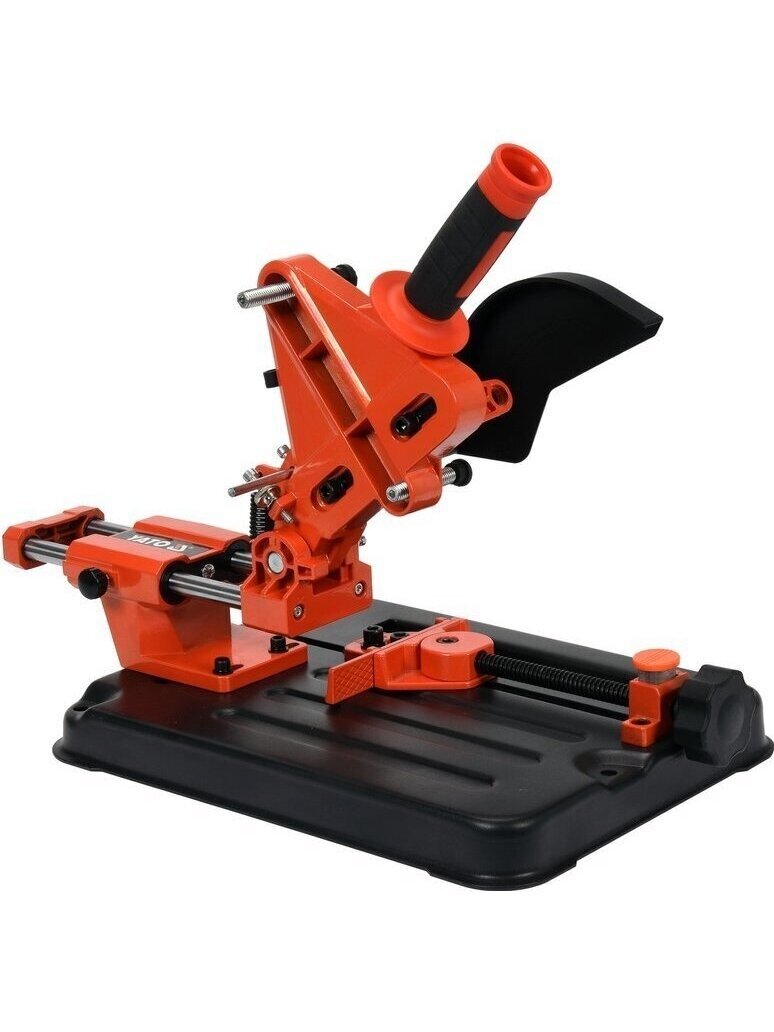⬡ Kampinio šlifuoklio stovas 115/125 mm su pastūmos/kampinio pjovimo funkcija (YT82972, YATO) ⬡ Kampinio šlifuoklio stovas 115/125 mm su pastūmos/kampinio pjovimo funkcija (YT82972, YATO)