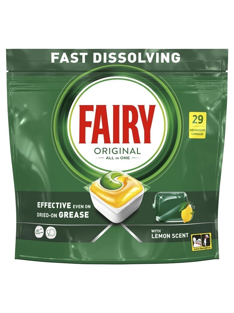 KAPSULĖS IND FAIRY ALLINONE LEMON 29VNT KAPSULĖS IND FAIRY ALLINONE LEMON 29VNT