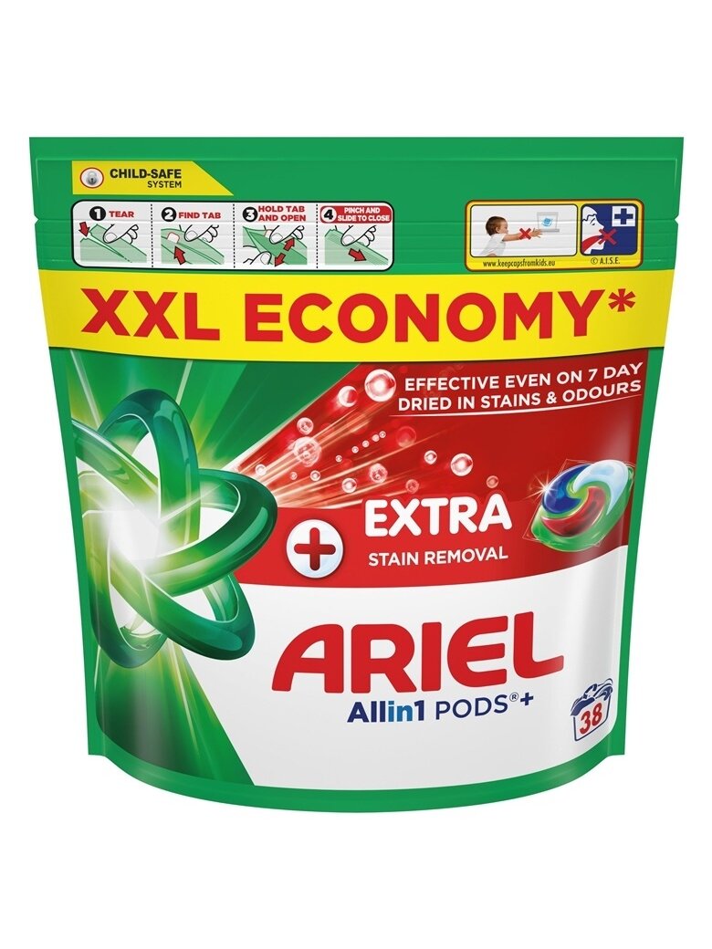 KAPSULĖS SKALB ARIEL EXTRA CLEAN 38VNT KAPSULĖS SKALB ARIEL EXTRA CLEAN 38VNT