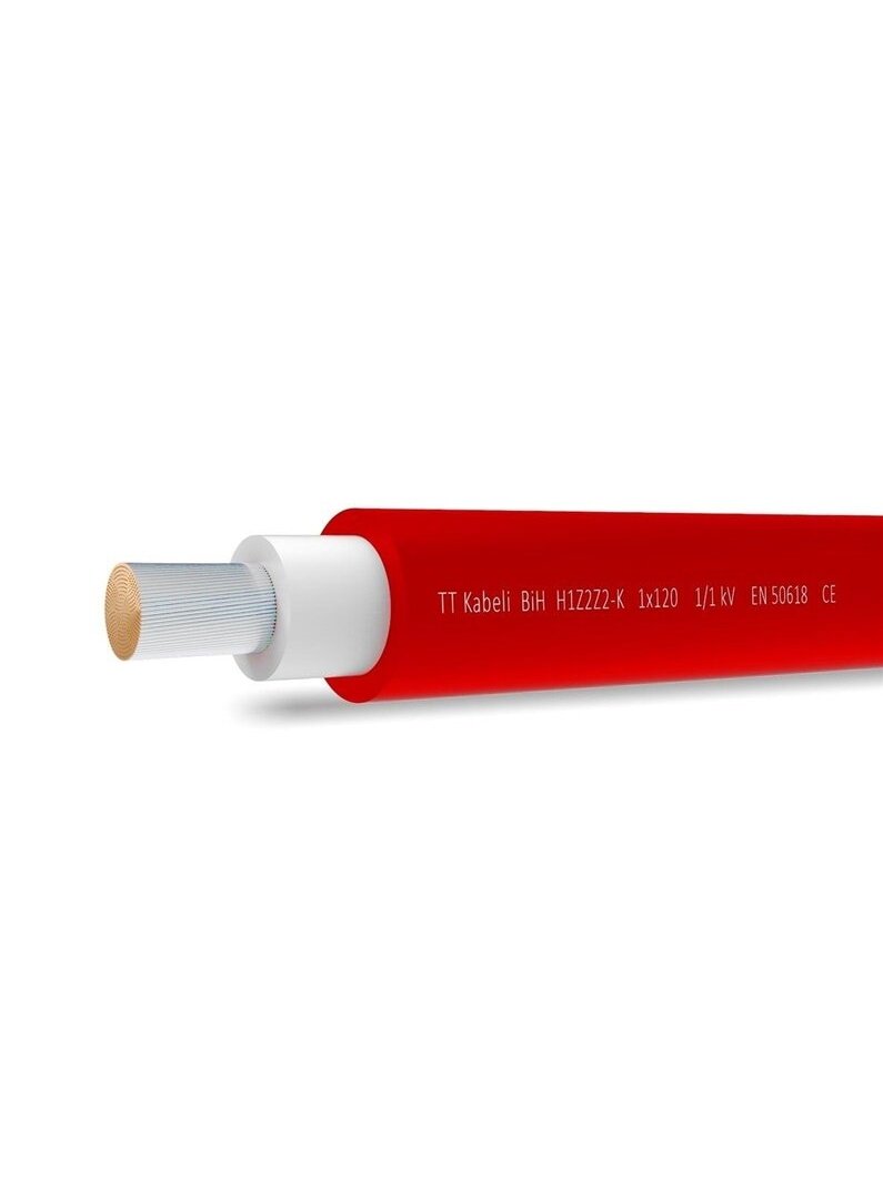 Kabelis saulės elektrinėms H1Z2Z2-K 1x4mm, raudonas, 500m