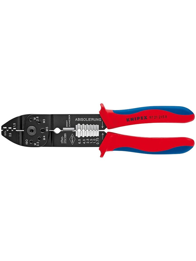 Kabelių kirpimo, nužievinimo, užspaudimo replės laidams 0,5-2.5mm2, Knipex 1