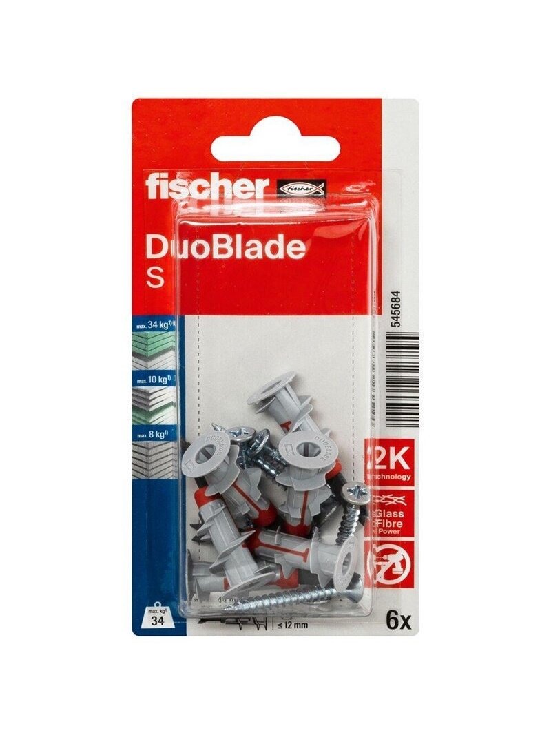 Kaištis Fischer DuoBlade, 29 mm x 4.5 mm, 6 vnt. 1
