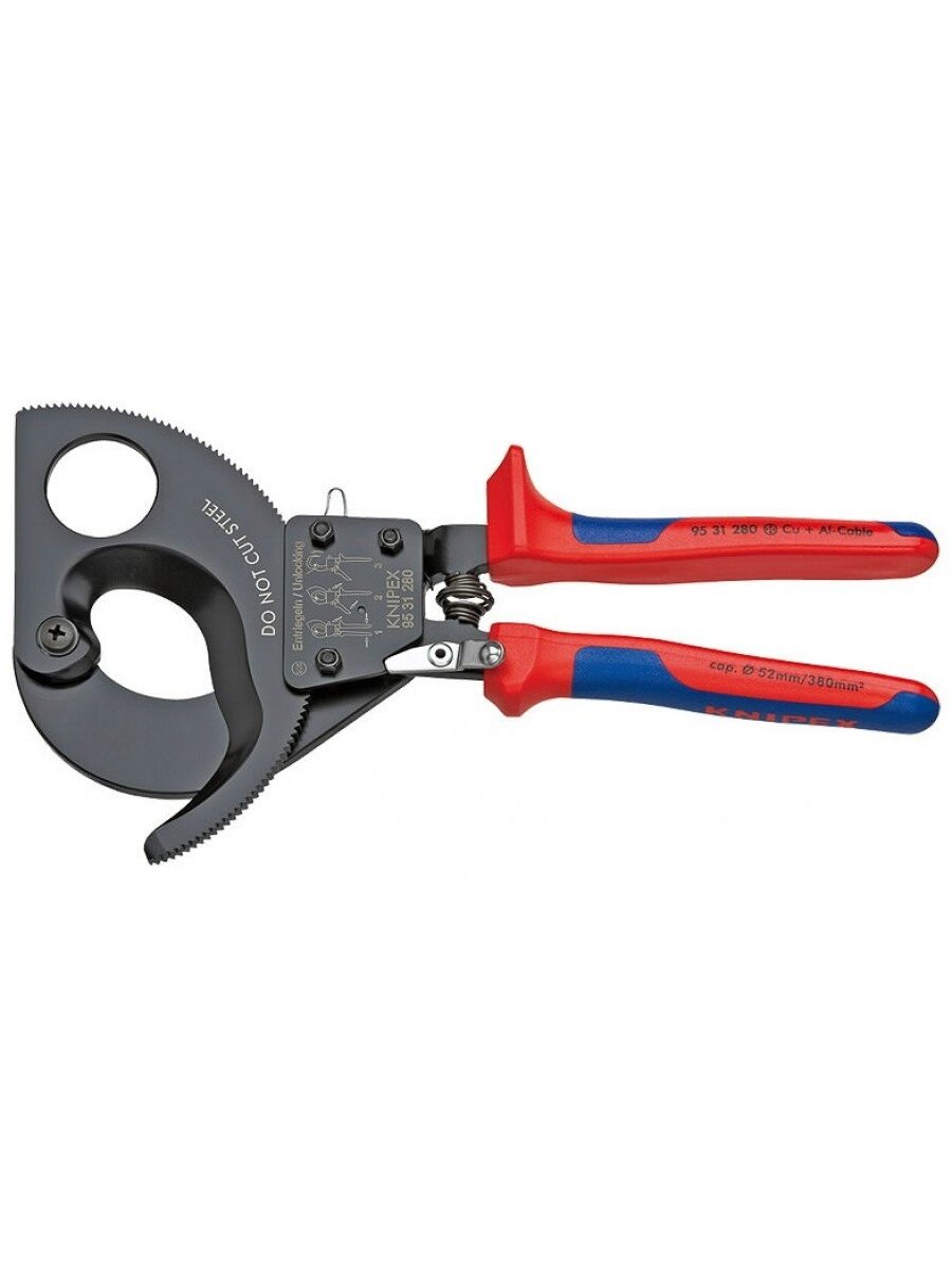 Kabelių kirpimo terkšlinės žirklės D52mm/380mm2, Knipex
