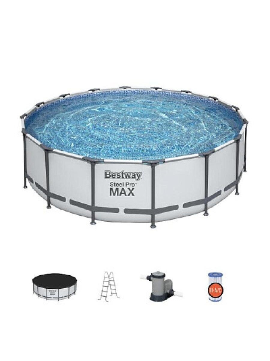 Karkasinis baseinas Bestway Steel Pro Max Set 488x122 cm, su filtruojančiu siurbliu ir priedais 5612Z Karkasinis baseinas Bestway Steel Pro Max Set 488x122 cm, su filtruojančiu siurbliu ir priedais 5612Z