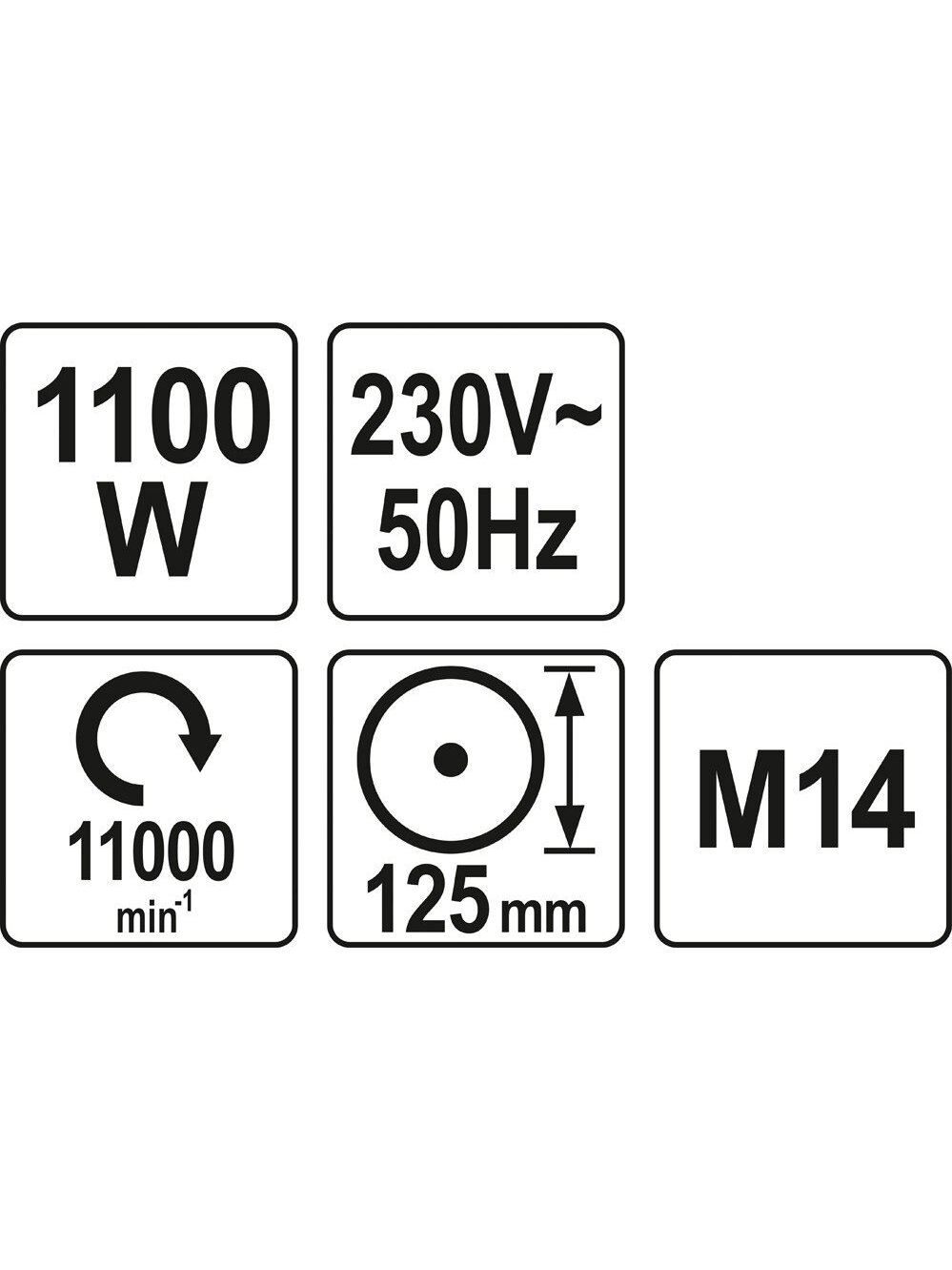 Kampinis šlifuoklis 1100W, d-125mm Yato | 11000 aps/min 3 Kampinis šlifuoklis 1100W, d-125mm Yato | 11000 aps/min 3