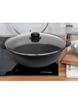 Ketaus keptuvė Ø 28 cm WOK su dangčiu 1