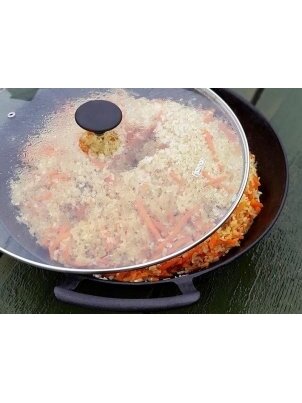 Ketaus keptuvė Ø 35 cm WOK su dangčiu 1 Ketaus keptuvė Ø 35 cm WOK su dangčiu 1