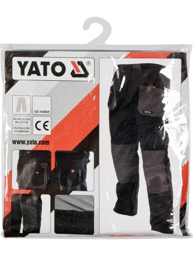 Kelnės darbinės juodos/pilkos Yato | XL