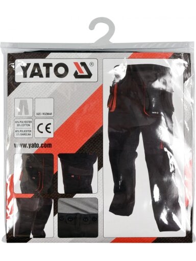 Kelnės darbinės juodos/raudonos Yato | M