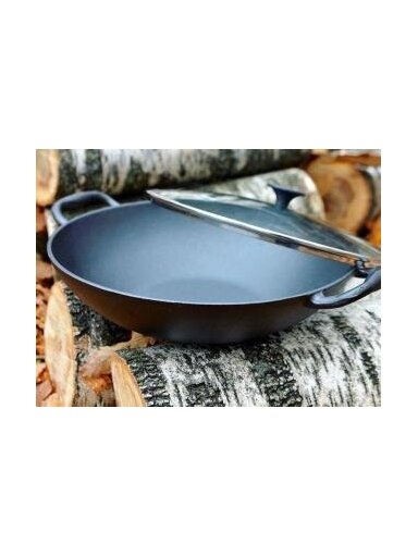 Ketaus keptuvė Ø 36 cm WOK su dangčiu