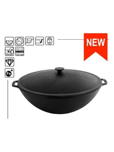 Ketaus keptuvė Ø 36 cm WOK su dangčiu