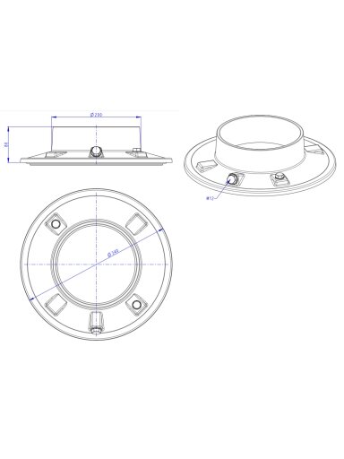 Ketinis flanšas Romotop Dynamic 3G židiniams, 200 mm Ketinis flanšas Romotop Dynamic 3G židiniams, 200 mm