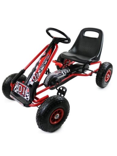 Keturratis Go-Kart A-15, raudonas (3-8 metų)