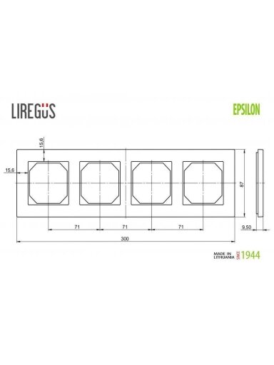 Keturvietis rėmelis LIREGUS EPSILON, smėlio spalvos