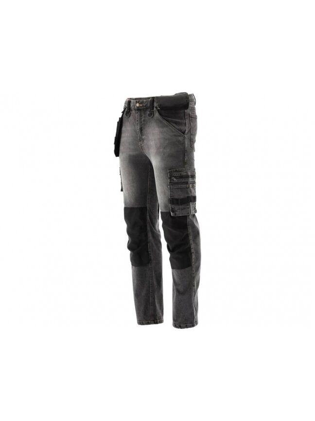 Kelnės darbinės elastinės džinsinės pilkos Yato | dydis L/XL 3 Kelnės darbinės elastinės džinsinės pilkos Yato | dydis L/XL 3