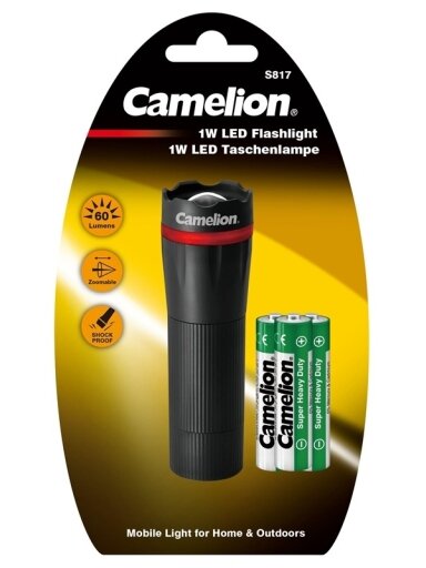 Kišeninis žibintuvėlis Camelion 1W, 60lm, 3xAAA elementai