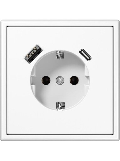 Kištukinis lizdas ir USB A+C kroviklis LIREGUS MODERN,balta Kištukinis lizdas ir USB A+C kroviklis LIREGUS MODERN,balta