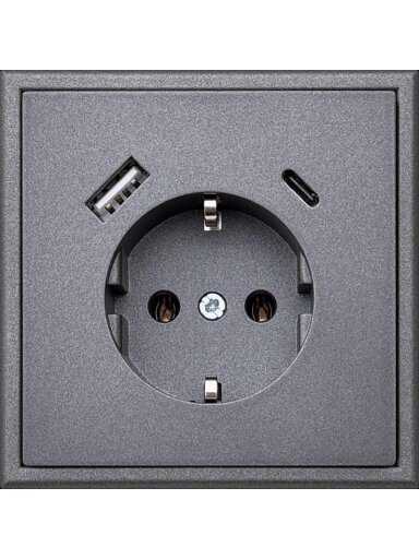 Kištukinis lizdas ir USB A+C kroviklis LIREGUS MODERN,juoda Kištukinis lizdas ir USB A+C kroviklis LIREGUS MODERN,juoda