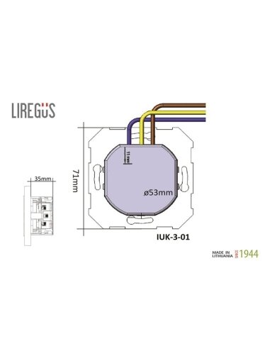 Kištukinis lizdas,USB A+C kroviklis Liregus Retro, juoda
