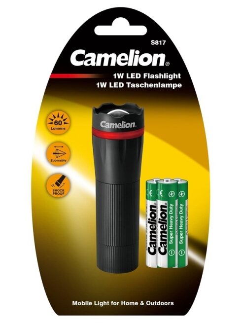Kišeninis žibintuvėlis Camelion 1W, 60lm, 3xAAA elementai