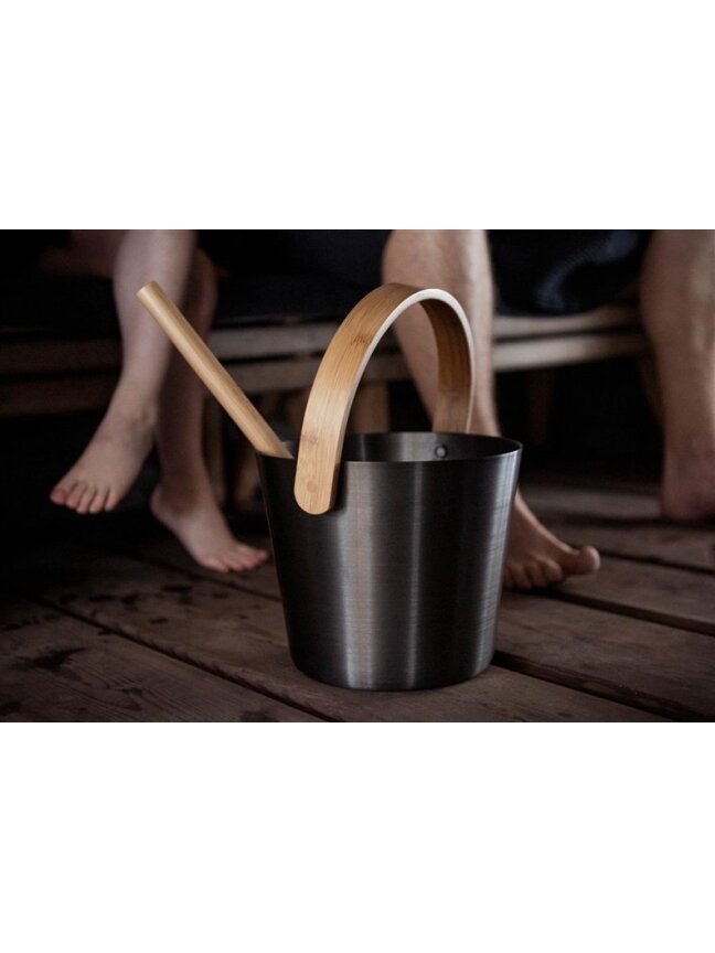 Kibiras saunai RENTO, aliuminis, rudas 5 l, 23 x 23 cm 2 Kibiras saunai RENTO, aliuminis, rudas 5 l, 23 x 23 cm 2
