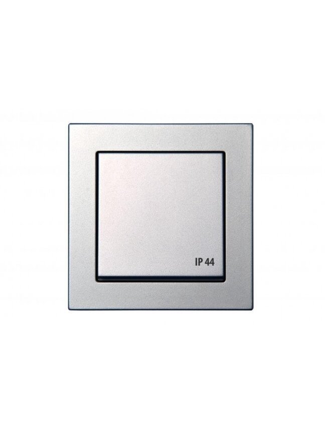 Kištukinis lizdas LIREGUS EPSILON, metalo spalvos, IP44 1 Kištukinis lizdas LIREGUS EPSILON, metalo spalvos, IP44 1