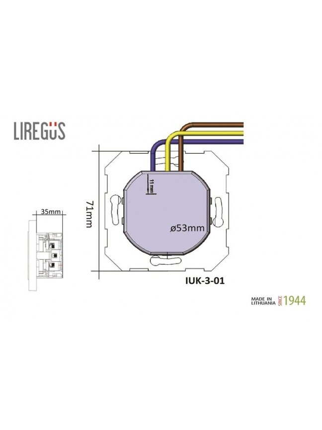Kištukinis lizdas,USB A+C kroviklis Liregus Retro, ruda 1