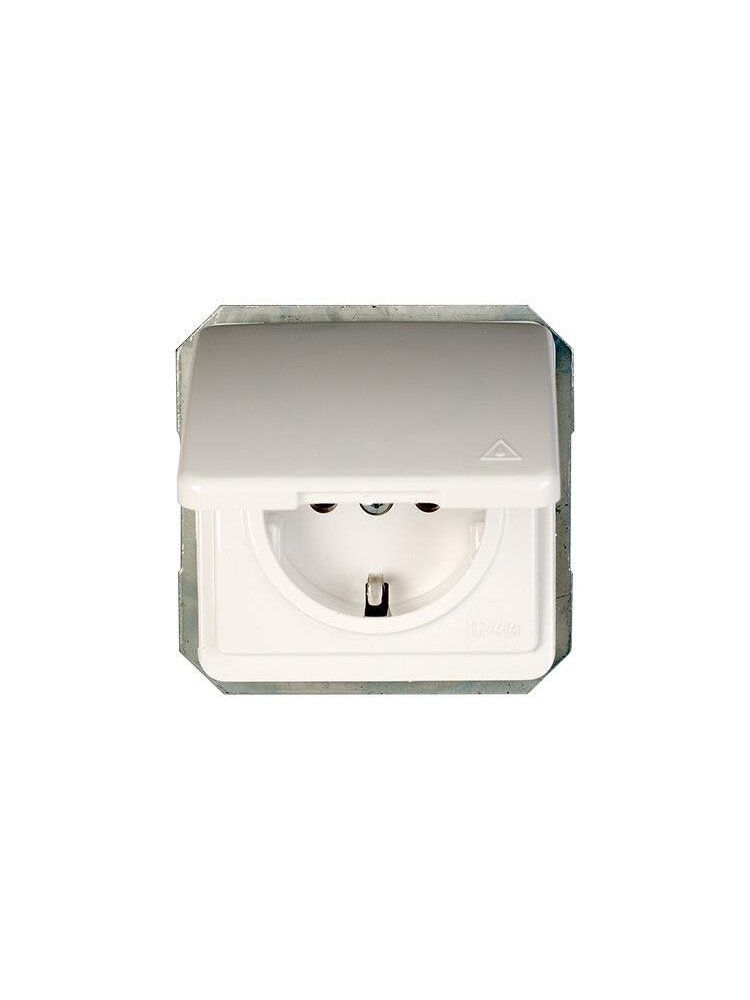Kištukinis lizdas VILMA LX200, baltos spalvos, IP44 Kištukinis lizdas VILMA LX200, baltos spalvos, IP44