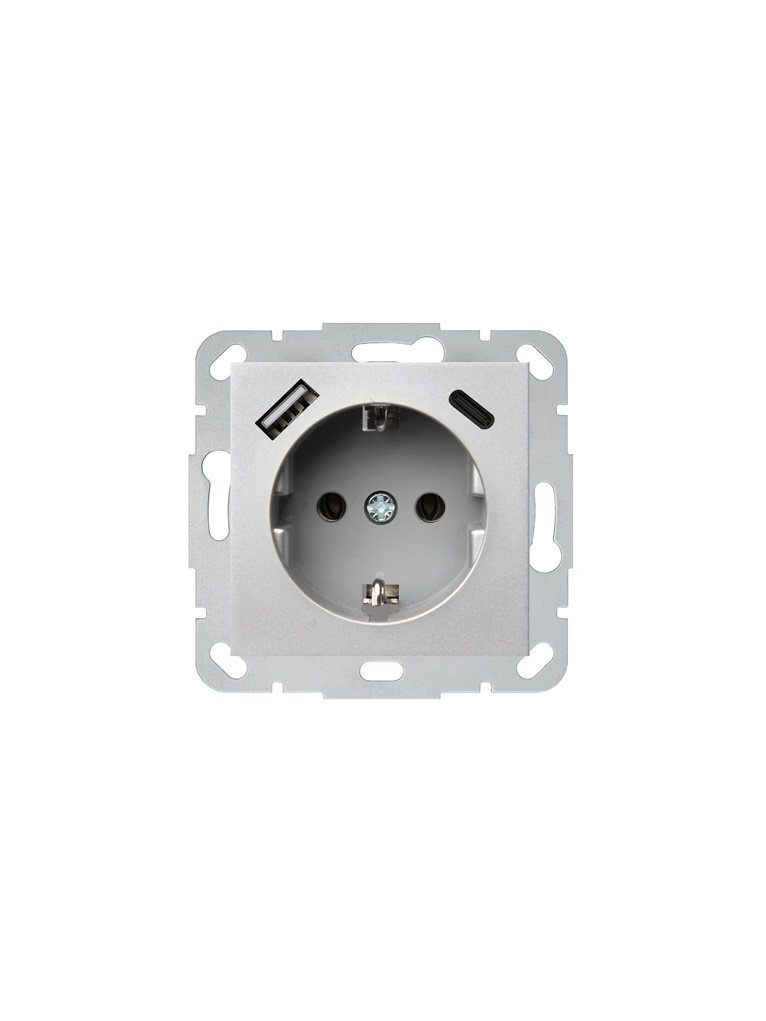 Kištukinis lizdas, USB A+C kroviklis Liregus Epsilon,metalo Kištukinis lizdas, USB A+C kroviklis Liregus Epsilon,metalo