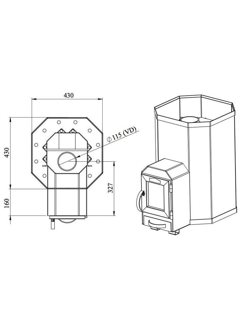 Kietojo kuro saunos krosnelė STOVEMAN 13LS, 15,4 kW 2 Kietojo kuro saunos krosnelė STOVEMAN 13LS, 15,4 kW 2