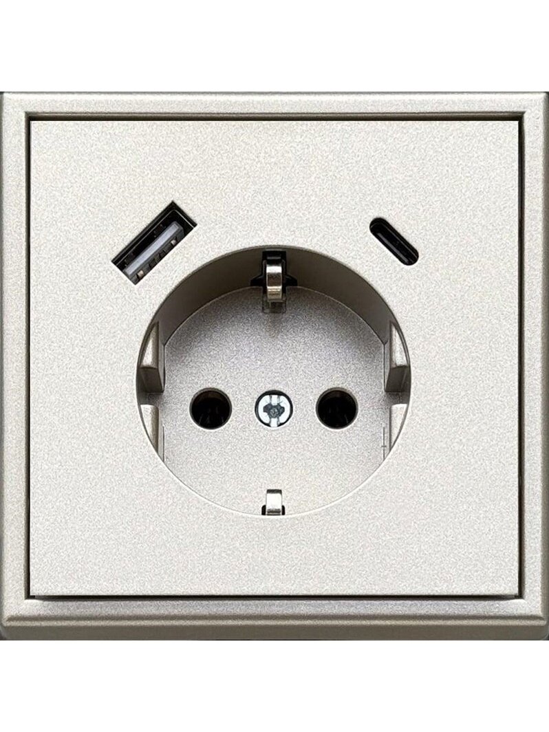 Kištukinis lizdas ir USB A+C kroviklis LIREGUS MODERN,šamp. 1 Kištukinis lizdas ir USB A+C kroviklis LIREGUS MODERN,šamp. 1