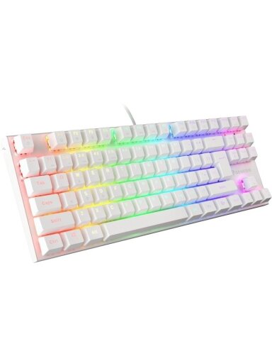 Klaviatūra Genesis Thor 303 TKL RGB White Brown EN, balta