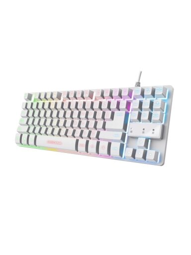 Klaviatūra Trust GXT 833W THADO EN, balta