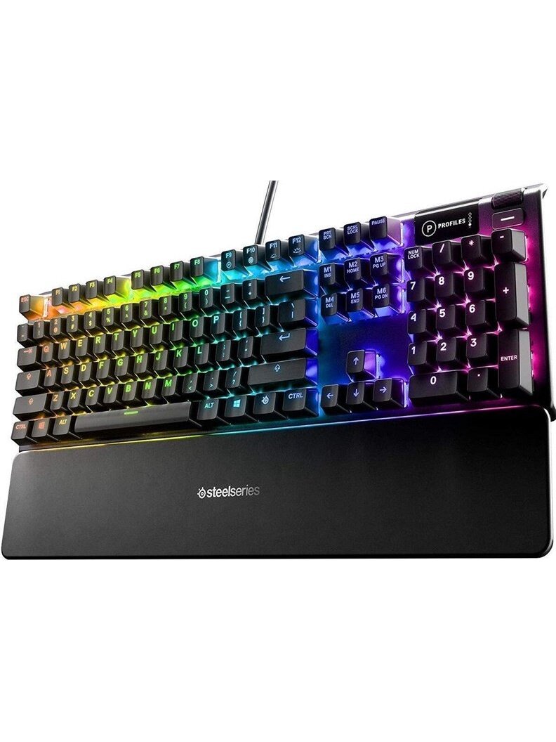 Klaviatūra Steelseries Apex 5 Hybrid Hybrid Blue EN, juoda Klaviatūra Steelseries Apex 5 Hybrid Hybrid Blue EN, juoda
