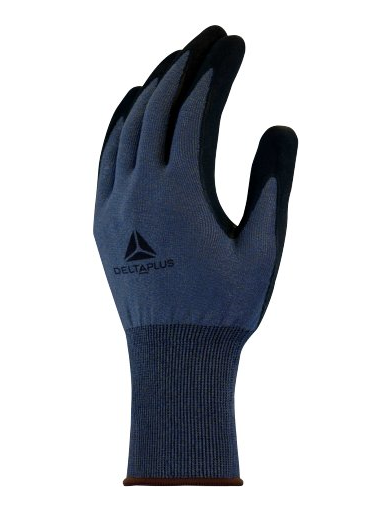Knitted glove, Cut resistance D, nitrile-coated palm, grey 9, Delta Plus