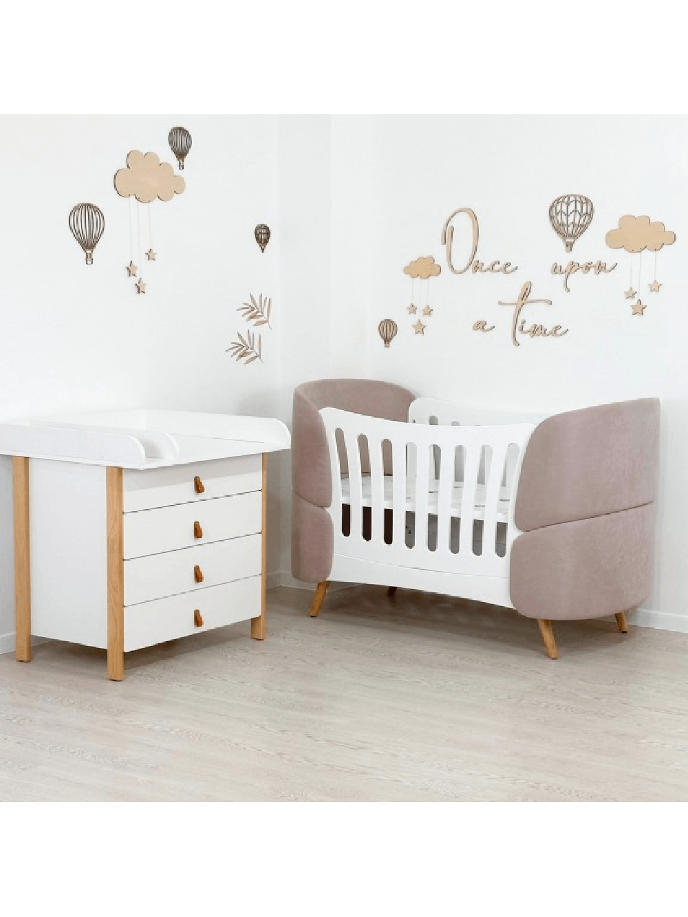 Komoda Su Nuimama Persirengimo Lenta 2-in-1 Ingvart Scandi, 85x80x50cm, Balta/Natūrali Spalva 1