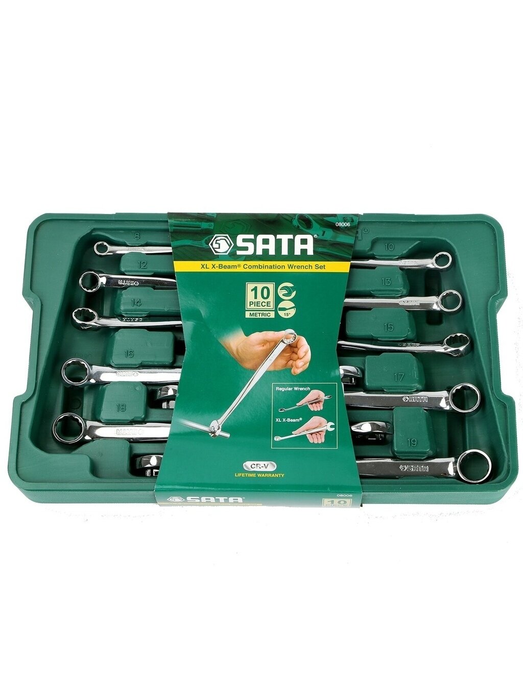 ⬡ Kombinuotų raktų X-Beam rinkinys 10 vnt. (S08006, SATA) ⬡ Kombinuotų raktų X-Beam rinkinys 10 vnt. (S08006, SATA)