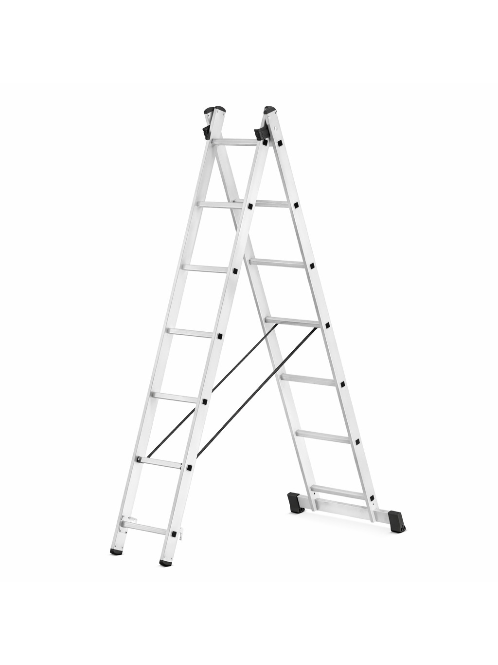 Kopėčios dviejų dalių aliuminės universalios, laiptams (serija 62XX) HOBBY | 2×11 pakopų 298–430 cm