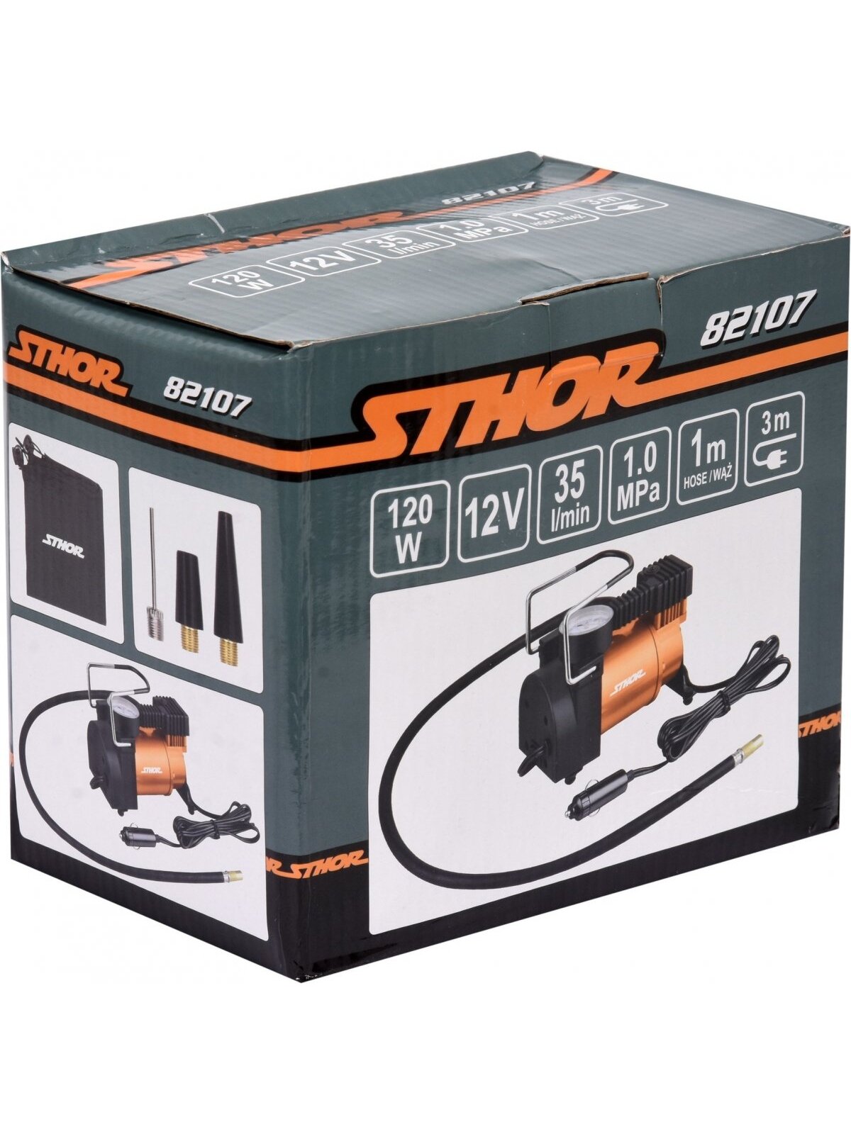 Kompresorius mašininis 12V 120W 150 PSI 1MPa 35l/min Sthor 1