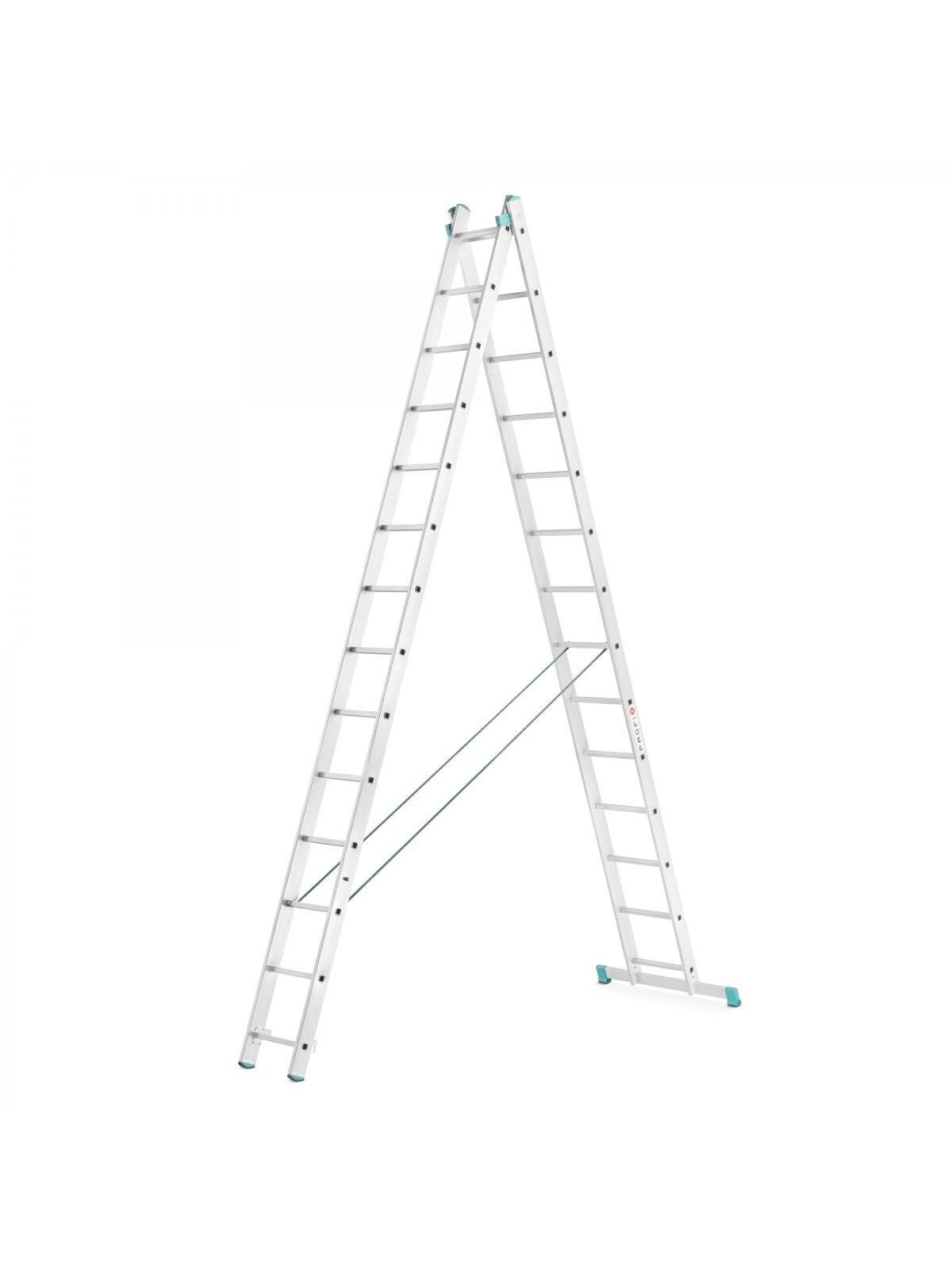 Kopėčios aliuminės, universalios, dvipusės, ištraukiamos, 2 dalių EUROSTYL | 2x14 pakopų 400-683cm