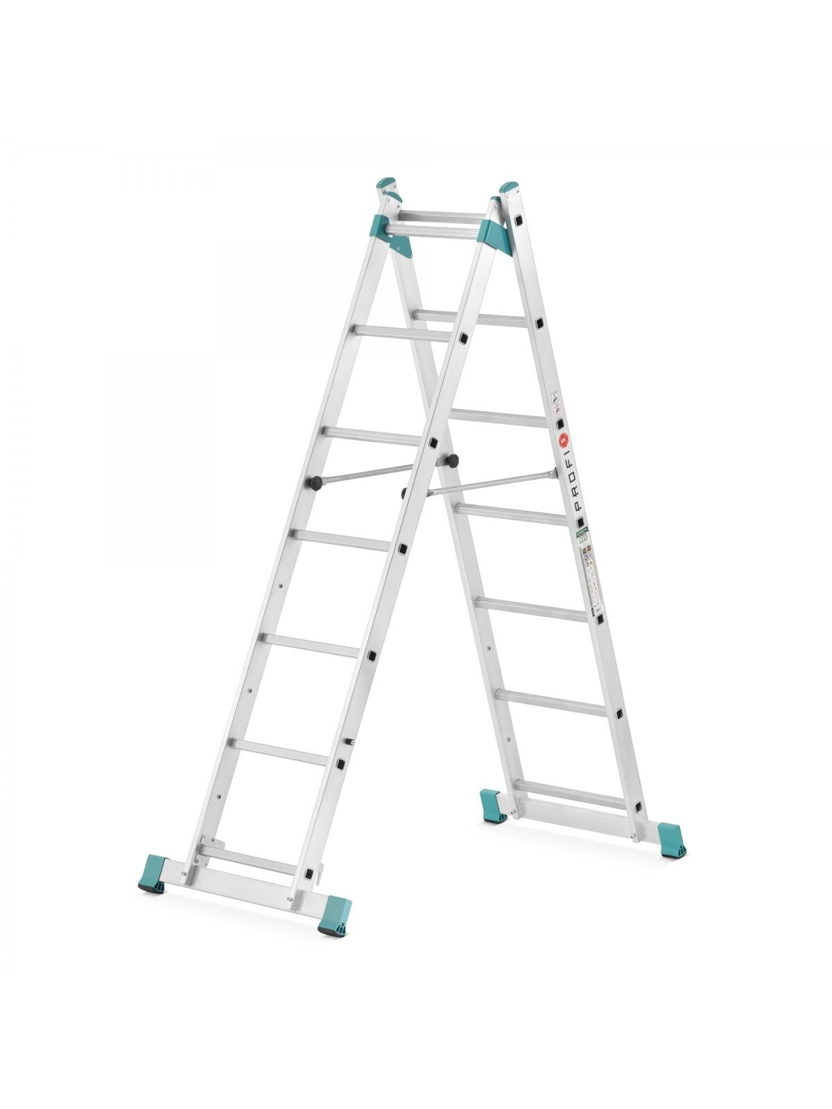Kopėčios-darbinė aikštelė aliuminė, 2 dalių EUROSTYL | 2x7 pakopų, platforma 34/104cm 3 Kopėčios-darbinė aikštelė aliuminė, 2 dalių EUROSTYL | 2x7 pakopų, platforma 34/104cm 3