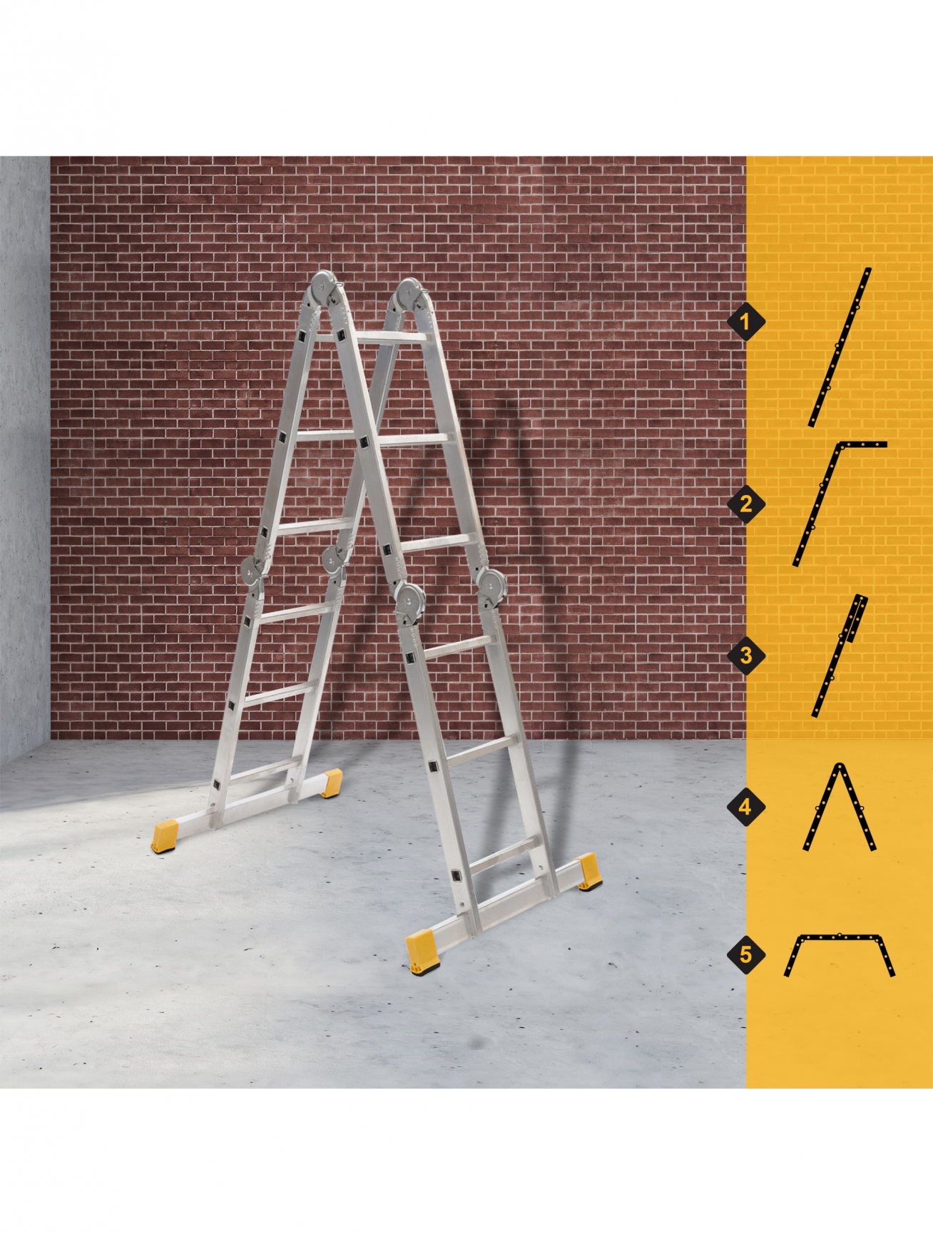 Kopėčios 4 dalių universalios Forte Tools 4410, 429 cm, 329 cm 3 Kopėčios 4 dalių universalios Forte Tools 4410, 429 cm, 329 cm 3