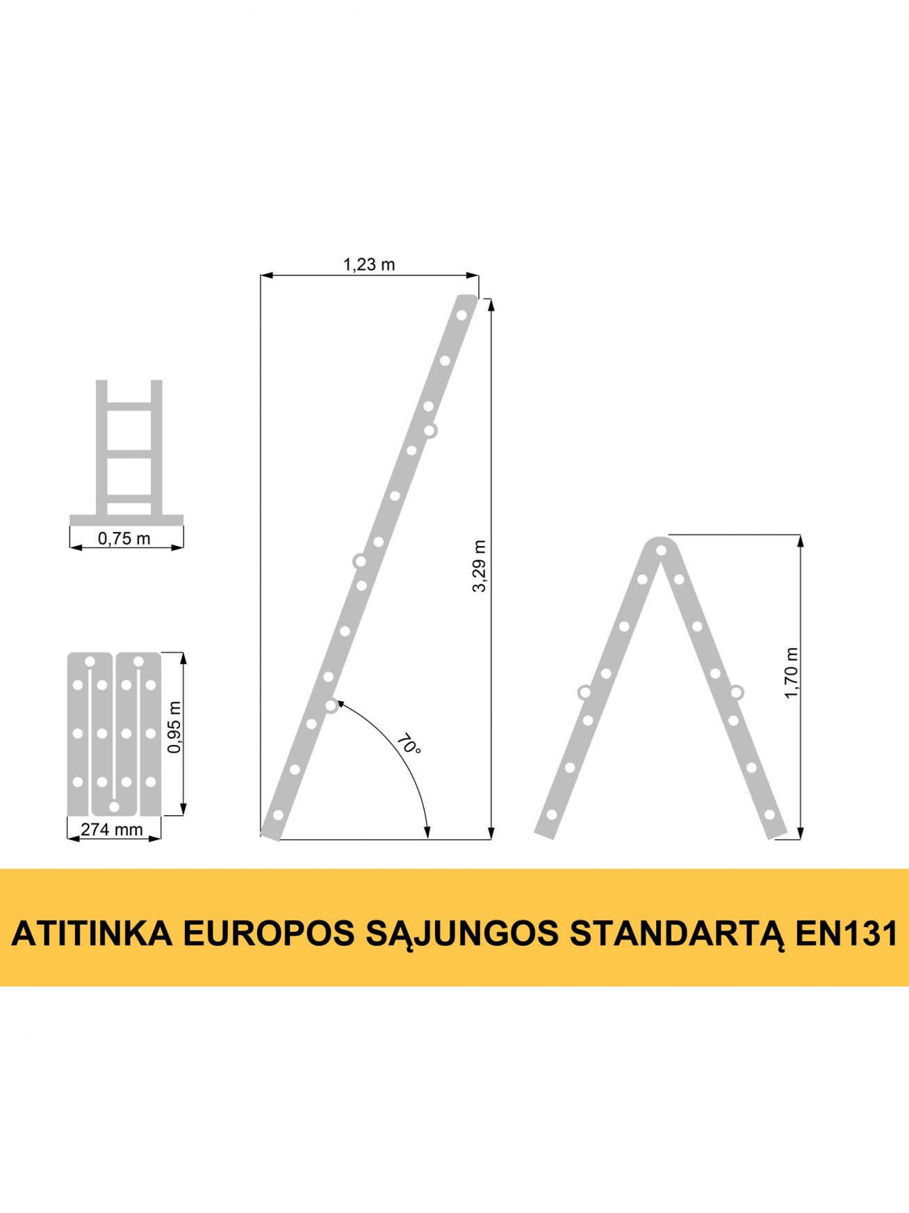 Kopėčios 4 dalių universalios Forte Tools 4410, 429 cm, 329 cm 1 Kopėčios 4 dalių universalios Forte Tools 4410, 429 cm, 329 cm 1