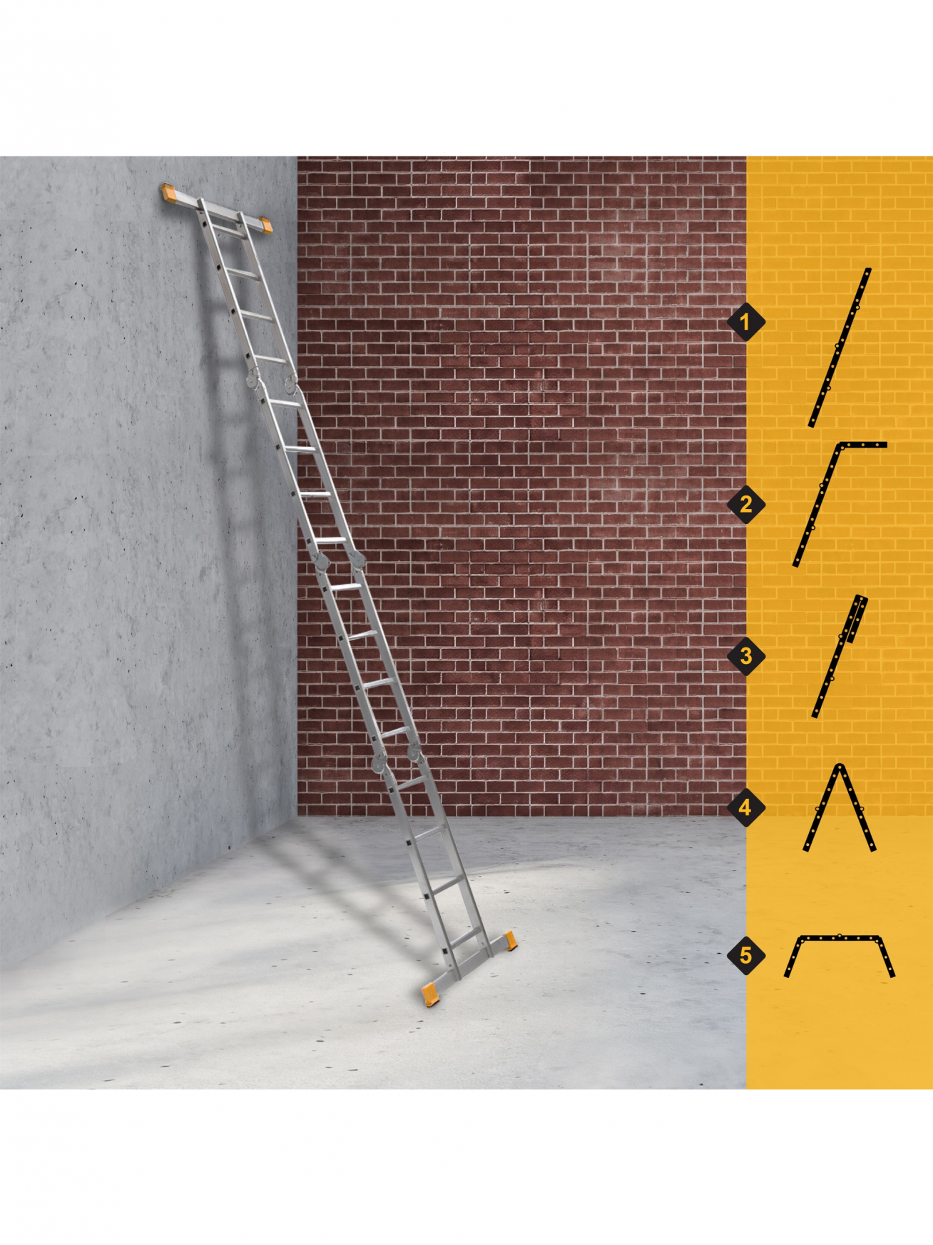 Kopėčios 4 dalių universalios Forte Tools 4413, 526 cm, 236 - 464 cm 2 Kopėčios 4 dalių universalios Forte Tools 4413, 526 cm, 236 - 464 cm 2