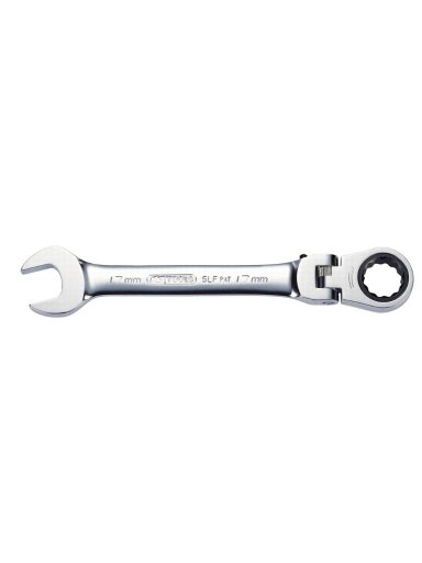 Kombinuotas terkšlinis raktas lanksčia galvute GEAR+ 10mm, KS Tools