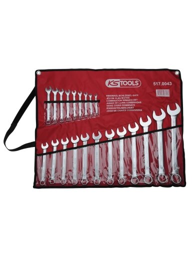 Kombinuotų raktų komplektas 6-32mm 21vnt. su dėklu, KS Tools