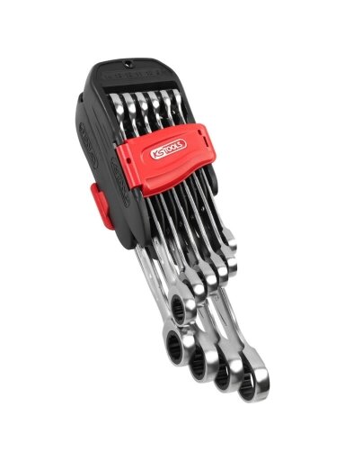 Kombinuotų terkšlinių raktų komplektas 10vnt 8-19mm, KS Tools