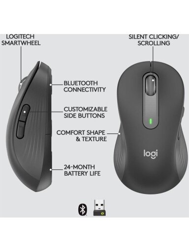 Kompiuterio pelė Logitech Singature M650 L Left, pilka