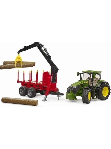 Komplektas Bruder John Deere 7R 350 With Forest Trailer